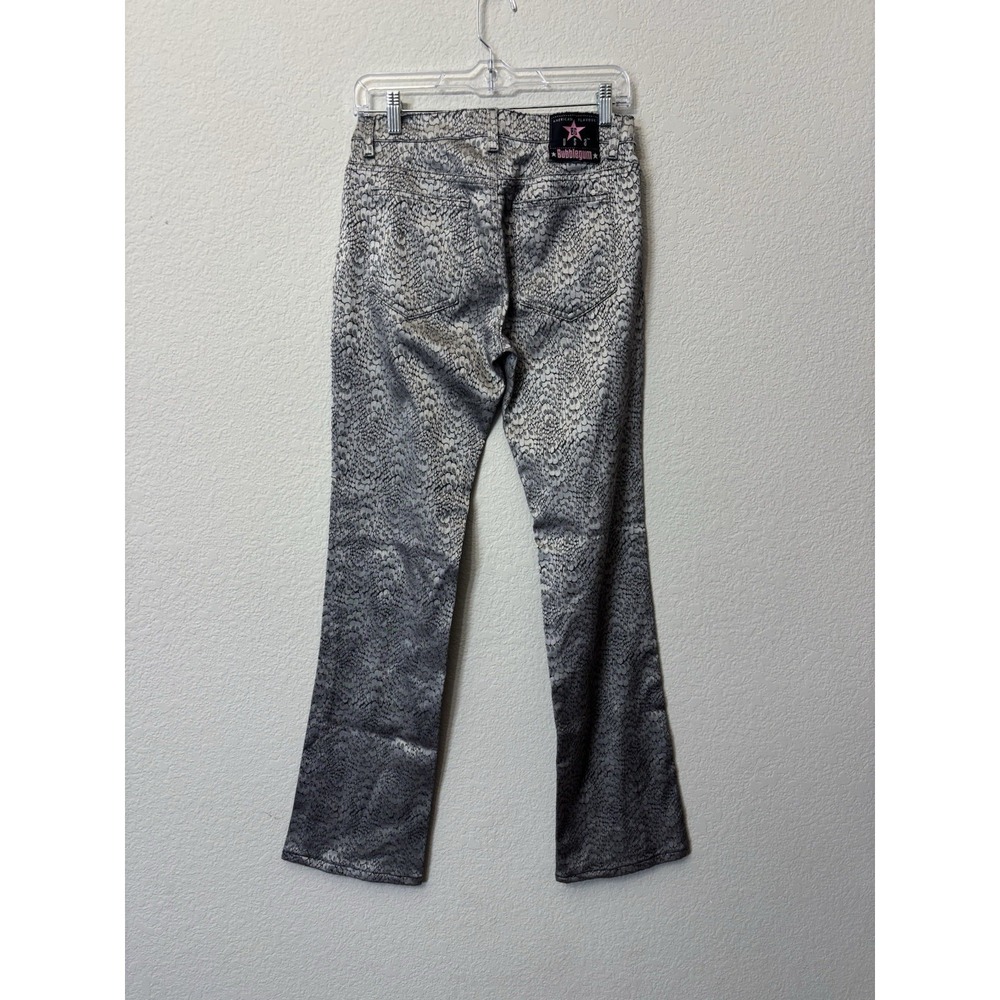 Bubblegum Black Snakeskin Pattern Pants Size 7/8 Women's Y2K Stretch